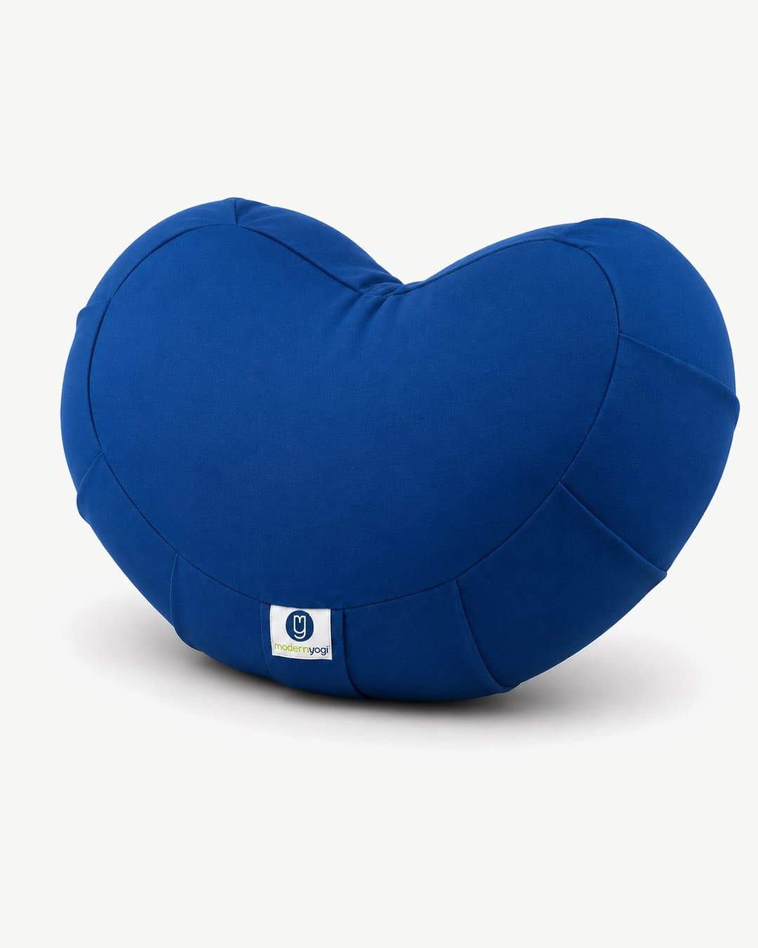 Indigo Crescent Zafu Cushion — angled view